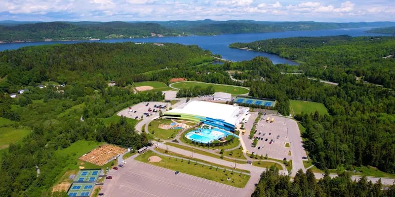 Aerial view of the Q-Plex recreation complex in Quispamsis